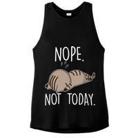 Nope Not Today Funny Lazy Cat Ladies PosiCharge Tri-Blend Wicking Tank
