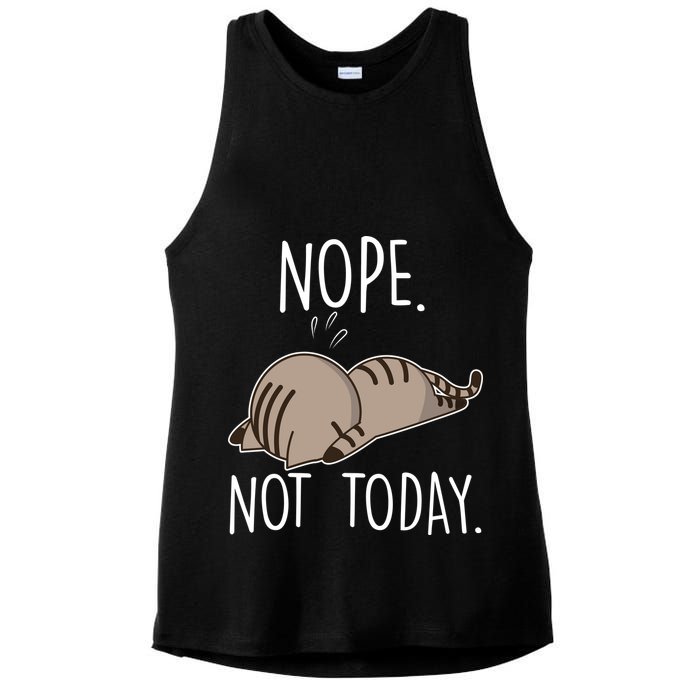 Nope Not Today Funny Lazy Cat Ladies PosiCharge Tri-Blend Wicking Tank
