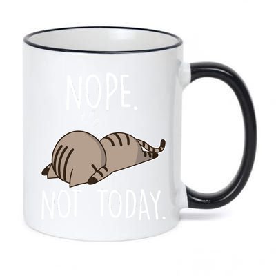 Nope Not Today Funny Lazy Cat 11oz Black Color Changing Mug