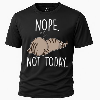 Nope Not Today Funny Lazy Cat Performance Shirt