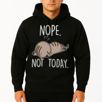 Nope Not Today Funny Lazy Cat Hoodie