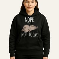 Nope Not Today Funny Lazy Cat Hoodie