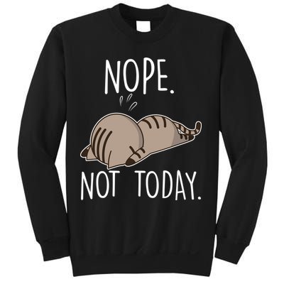 Nope Not Today Funny Lazy Cat Sweatshirt