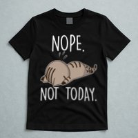 Nope Not Today Funny Lazy Cat T-Shirt