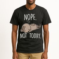 Nope Not Today Funny Lazy Cat Tall T-Shirt
