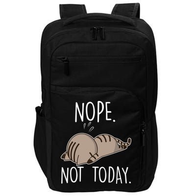 Nope Not Today Funny Lazy Cat Impact Tech Backpack