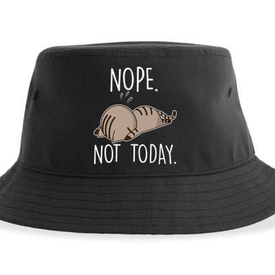 Nope Not Today Funny Lazy Cat Sustainable Bucket Hat
