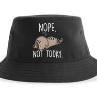 Nope Not Today Funny Lazy Cat Sustainable Bucket Hat