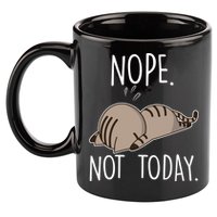 Nope Not Today Funny Lazy Cat 11oz C Handle Ceramic Mug