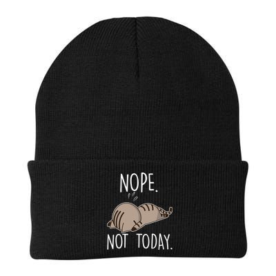 Nope Not Today Funny Lazy Cat Knit Cap Winter Beanie