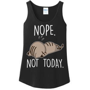 Nope Not Today Funny Lazy Cat Ladies Essential Tank