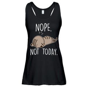 Nope Not Today Funny Lazy Cat Ladies Essential Flowy Tank