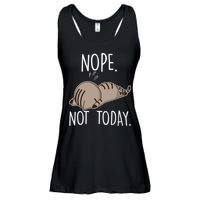 Nope Not Today Funny Lazy Cat Ladies Essential Flowy Tank