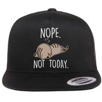 Nope Not Today Funny Lazy Cat Flatbill Hat
