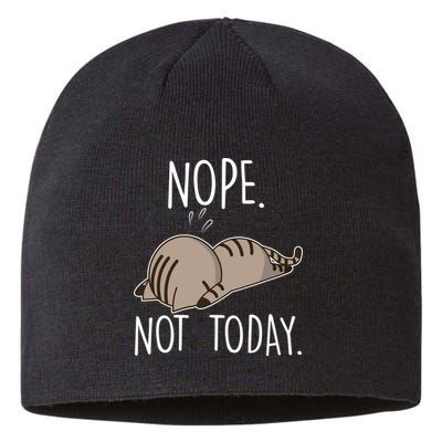 Nope Not Today Funny Lazy Cat Sustainable Beanie