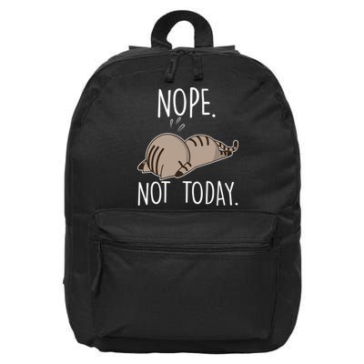 Nope Not Today Funny Lazy Cat 16 in Basic Backpack