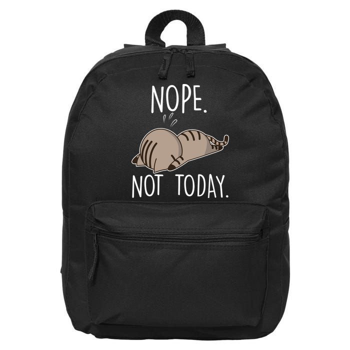 Nope Not Today Funny Lazy Cat 16 in Basic Backpack