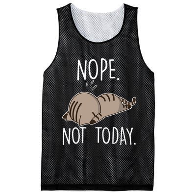 Nope Not Today Funny Lazy Cat Mesh Reversible Basketball Jersey Tank