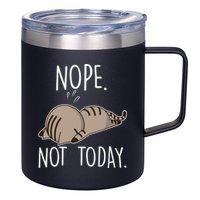 Nope Not Today Funny Lazy Cat 12oz Stainless Steel Coffee Mug