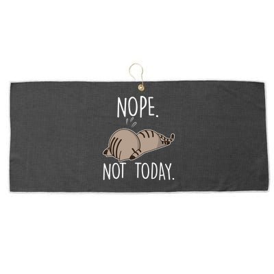 Nope Not Today Funny Lazy Cat Large Microfiber Waffle Golf Towel