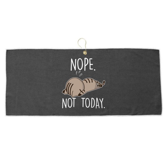 Nope Not Today Funny Lazy Cat Large Microfiber Waffle Golf Towel