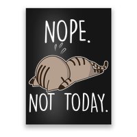 Nope Not Today Funny Lazy Cat Poster