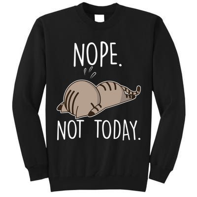 Nope Not Today Funny Lazy Cat Tall Sweatshirt
