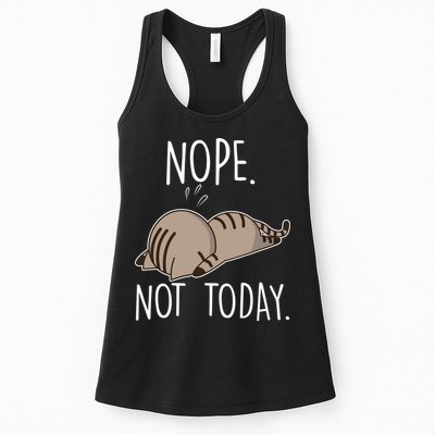 Nope Not Today Funny Lazy Cat Womens Tank Top