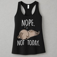 Nope Not Today Funny Lazy Cat Womens Tank Top