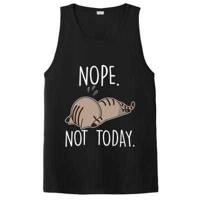 Nope Not Today Funny Lazy Cat PosiCharge Competitor Tank