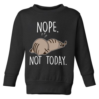 Nope Not Today Funny Lazy Cat Toddler Sweatshirt