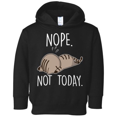 Nope Not Today Funny Lazy Cat Toddler Hoodie