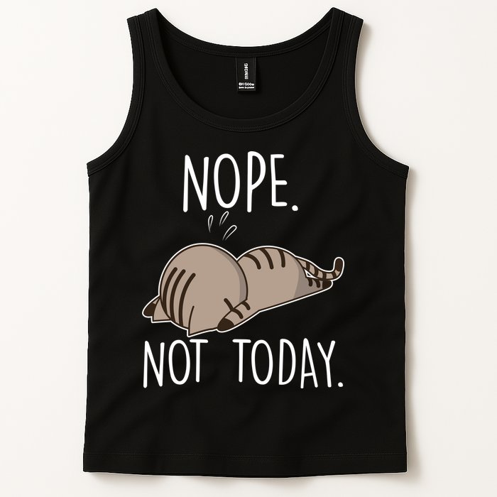 Nope Not Today Funny Lazy Cat Tank Top