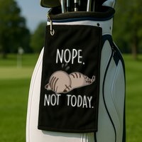 Nope Not Today Funny Lazy Cat Golf Towel