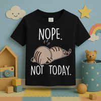 Nope Not Today Funny Lazy Cat Toddler T-Shirt