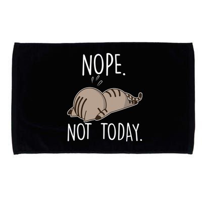 Nope Not Today Funny Lazy Cat Microfiber Hand Towel