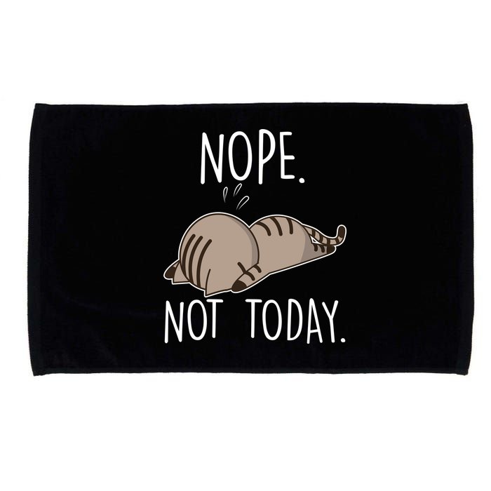 Nope Not Today Funny Lazy Cat Microfiber Hand Towel