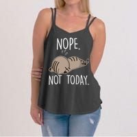 Nope Not Today Funny Lazy Cat Women's Strappy Tank