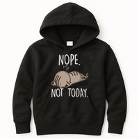 Nope Not Today Funny Lazy Cat Kids Hoodie