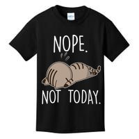 Nope Not Today Funny Lazy Cat Kids T-Shirt