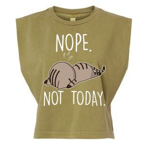 Nope Not Today Funny Lazy Cat Garment-Dyed Women's Muscle Tee