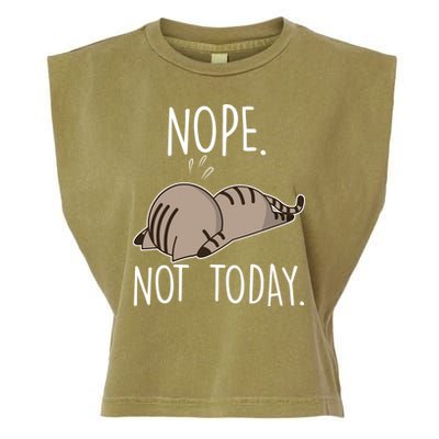 Nope Not Today Funny Lazy Cat Garment-Dyed Women's Muscle Tee