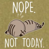 Nope Not Today Funny Lazy Cat Garment-Dyed Women's Muscle Tee