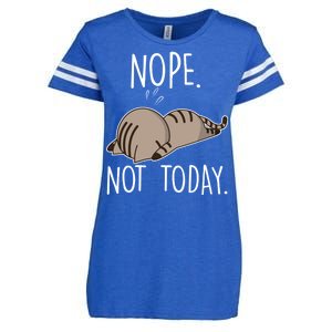 Nope Not Today Funny Lazy Cat Enza Ladies Jersey Football T-Shirt