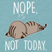 Nope Not Today Funny Lazy Cat Sueded Cloud Jersey T-Shirt