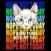 Nope Not Today I Have Plans With My Cat Stripe Pom Pom Beanie