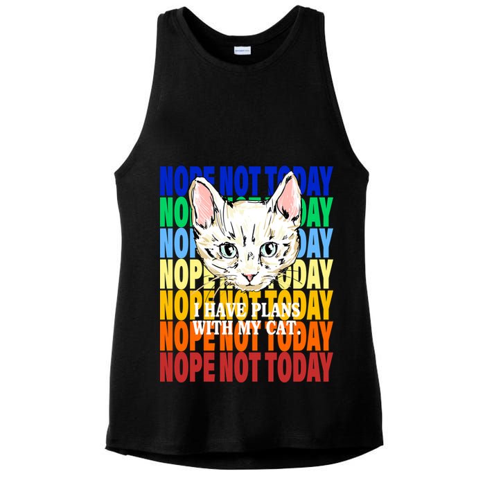 Nope Not Today I Have Plans With My Cat Ladies PosiCharge Tri-Blend Wicking Tank