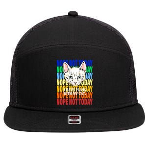 Nope Not Today I Have Plans With My Cat 7 Panel Mesh Trucker Snapback Hat