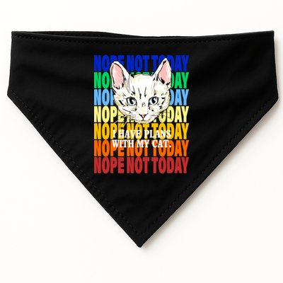 Nope Not Today I Have Plans With My Cat USA-Made Doggie Bandana