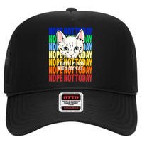 Nope Not Today I Have Plans With My Cat High Crown Mesh Back Trucker Hat